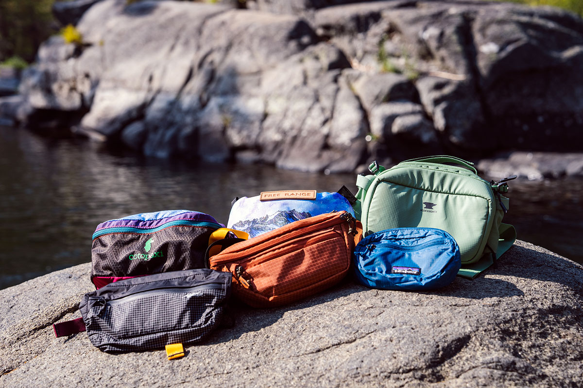 Fanny packs (lined up)